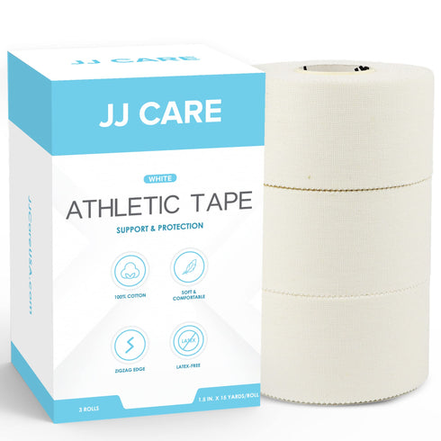 JJ CARE Athletic Tape Sports Tape, Easy Tear Athlete Tape, No Residue Athletic Trainer Tape, Gymnastics Tape for Ankles, Wrists, Elbows, and Knees
